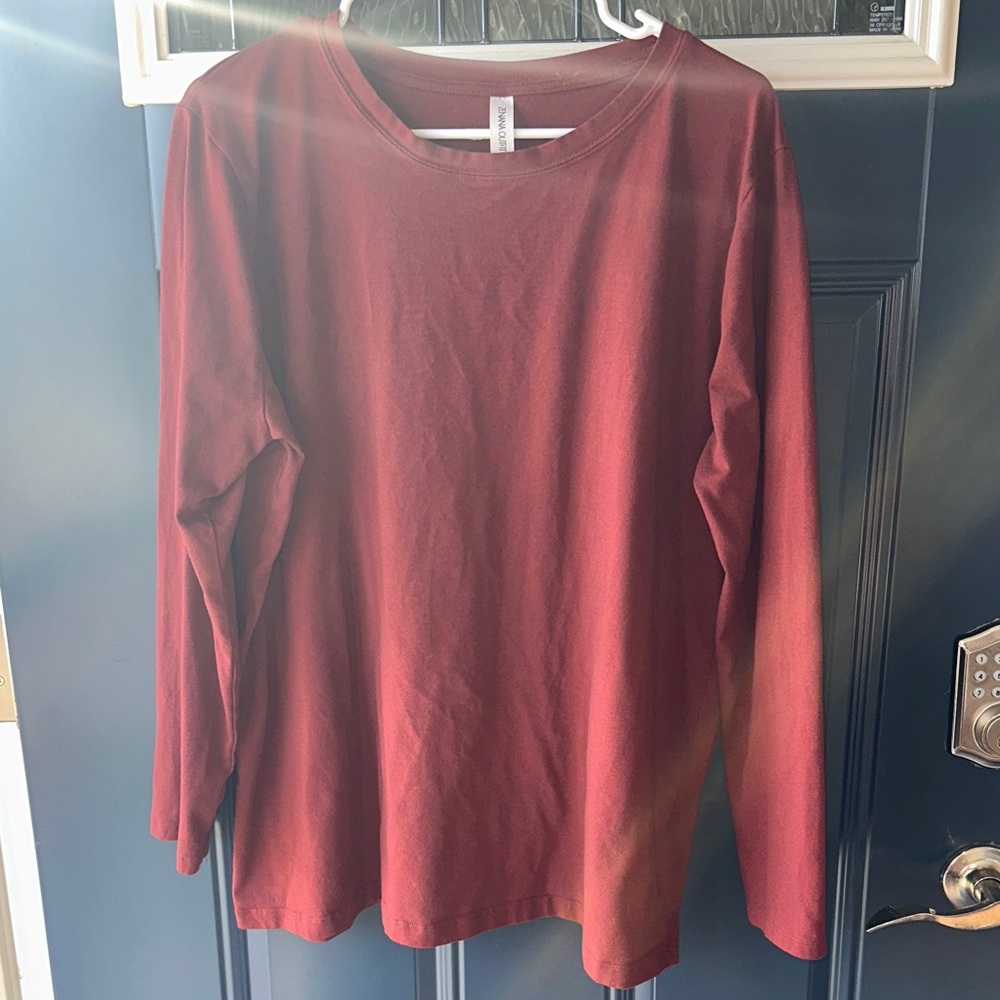Zenana Outfitters Deep Red Long Sleeve Top